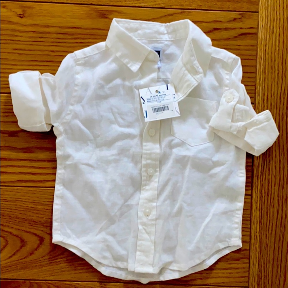 NWT Janie and jack boys linen button down shirt